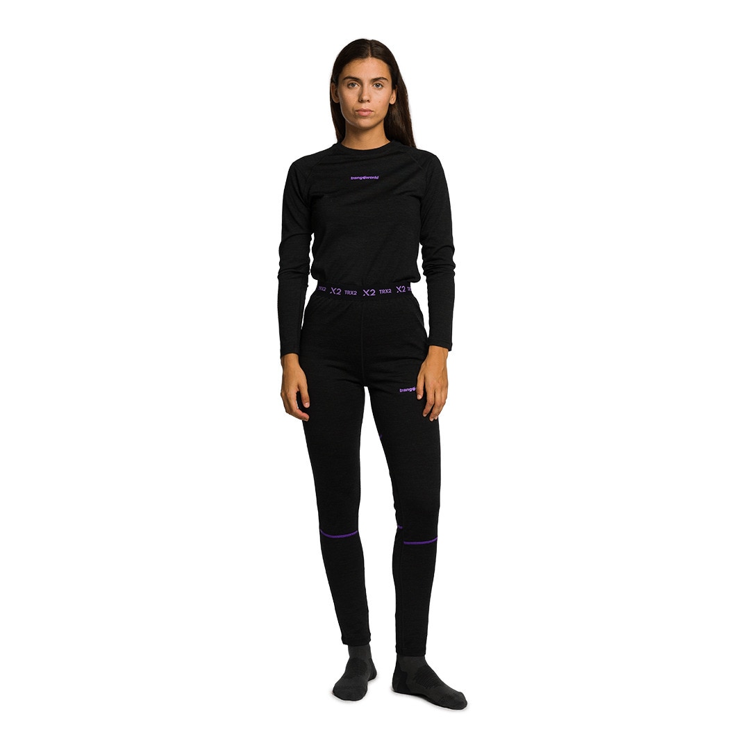 Imagen 6 de Pantalón largo interior de mujer Trx2 wool wm evo Trangoworld - Negro Negro