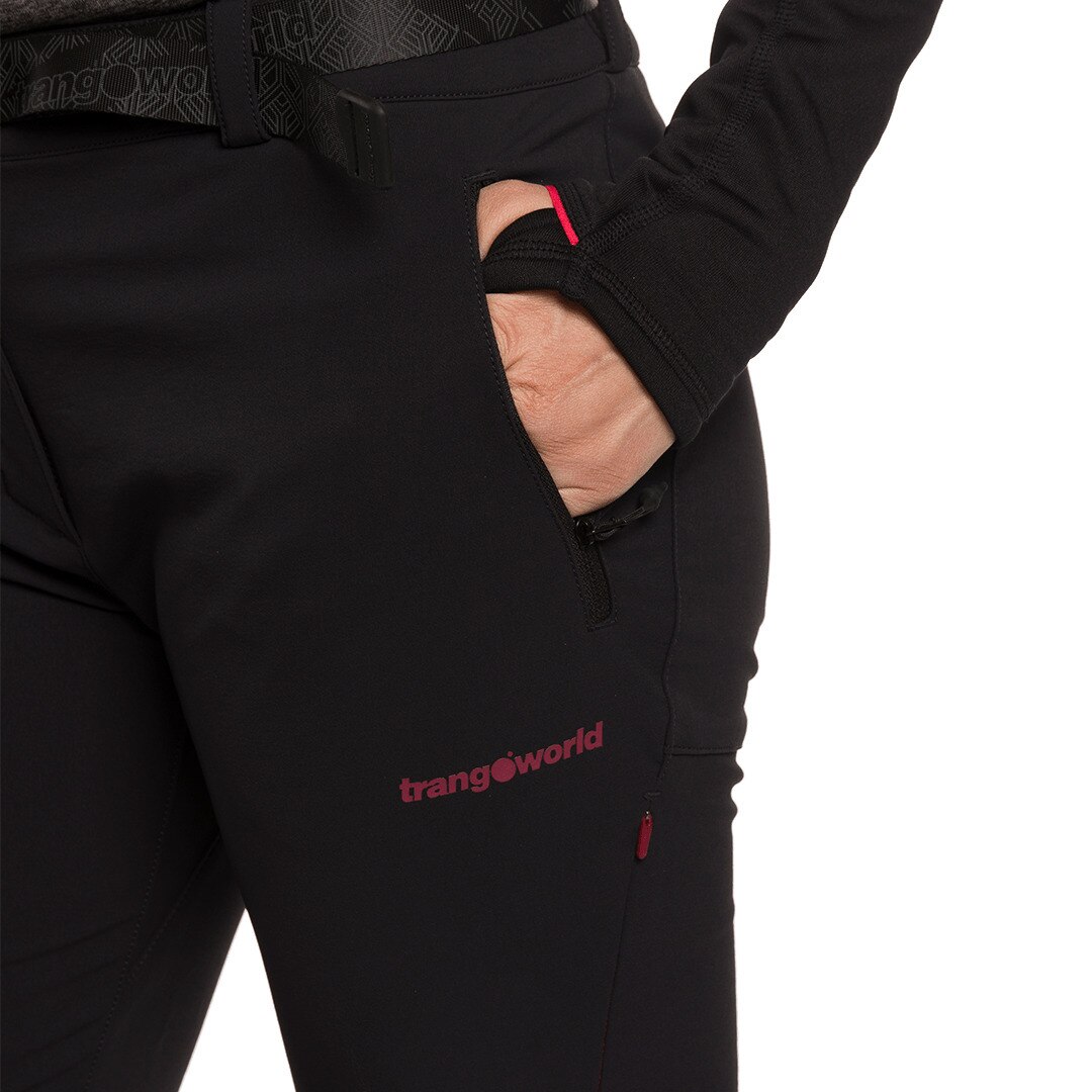 Pantalón largo de mujer Dunai dr Trangoworld - Negro mate Negro mate-5