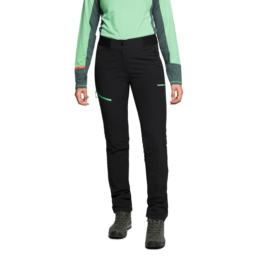 Pantalón largo de mujer Balmaz df Trangoworld - Negro / Verde Negro / Verde-2