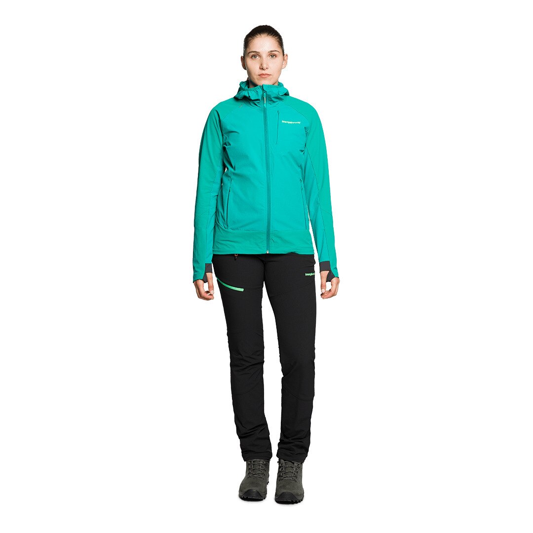 Pantalón largo de mujer Balmaz df Trangoworld - Negro / Verde Negro / Verde-5