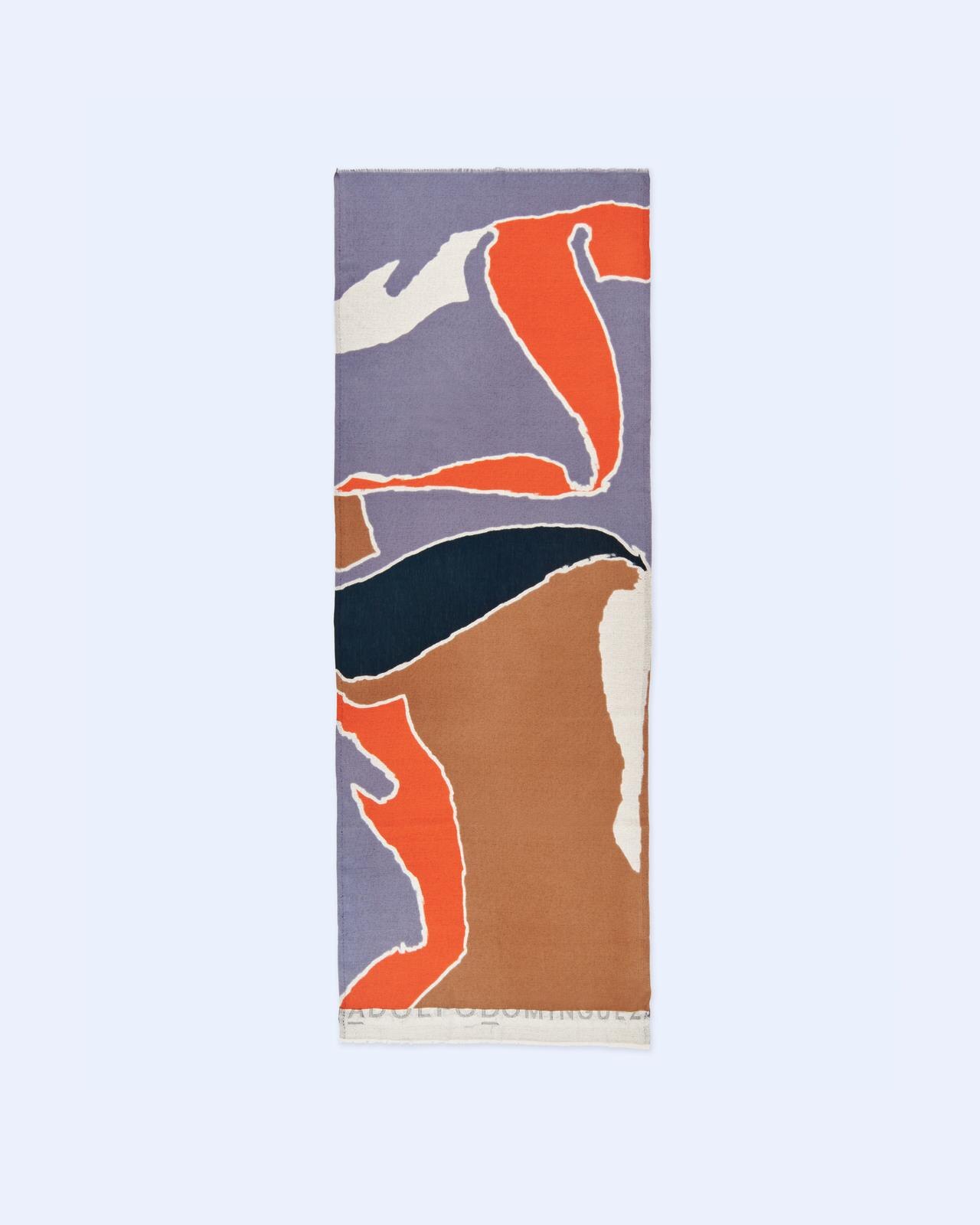 Pañuelo de mujer estampado con fleco corto - Adolfo Dominguez - Multicolor Multicolor-1