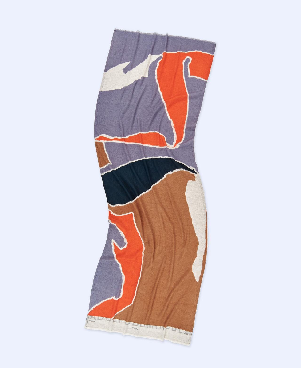 Pañuelo de mujer estampado con fleco corto - Adolfo Dominguez - Multicolor Multicolor-2