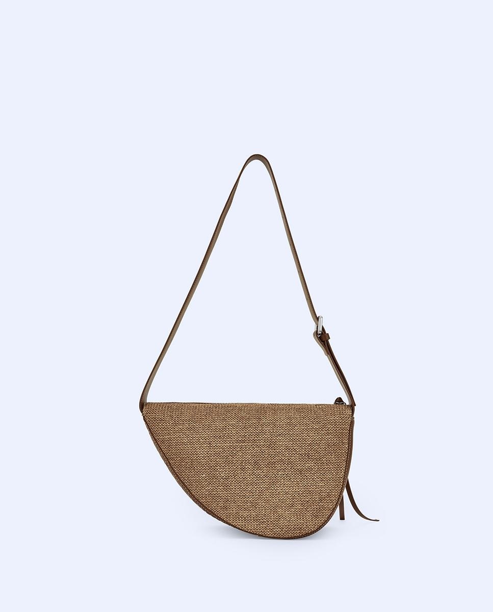 Bandolera de mujer con cierre de cremallera y bolsillos interiores - Adolfo Dominguez - Natural Natural-3