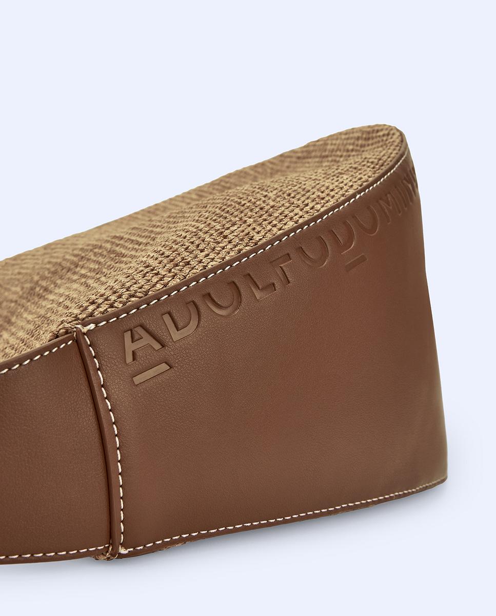 Bandolera de mujer con cierre de cremallera y bolsillos interiores - Adolfo Dominguez - Natural Natural-4
