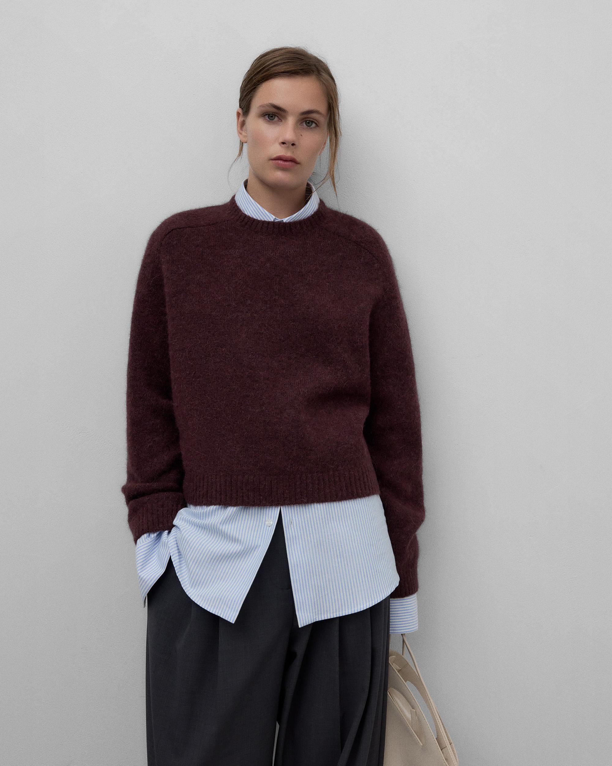 Jersey de mujer corto de punto mezcla alpaca