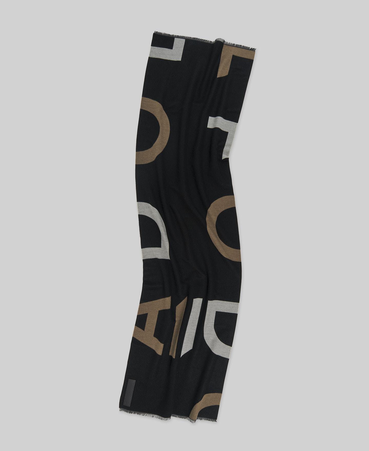 Cachecol Jacquard com Maxi Logo Preto-2