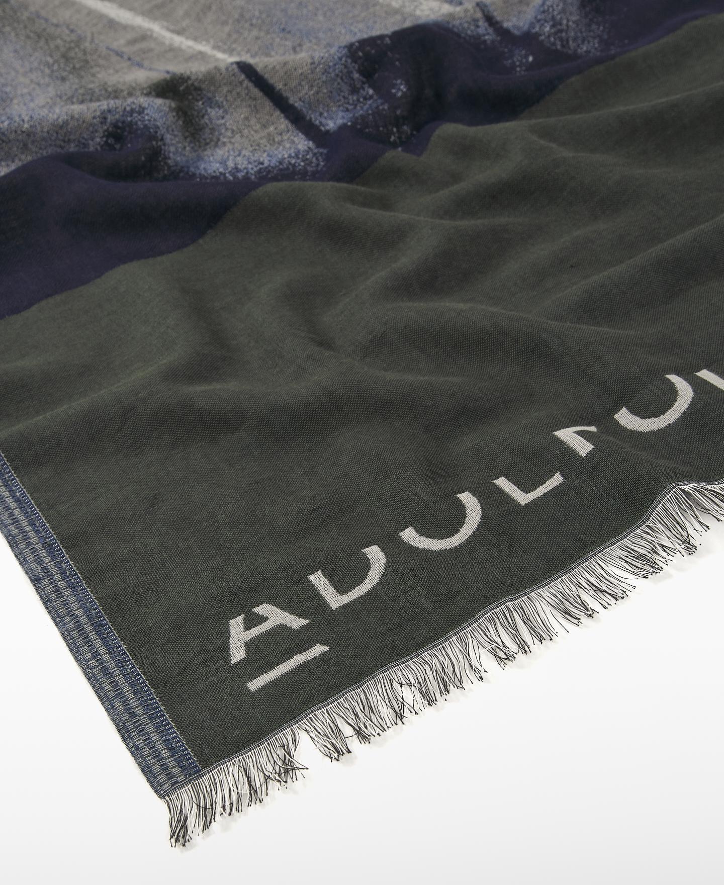 Chal de mujer con estampado spray y jacquard - Azul / Gris Azul / Gris-2