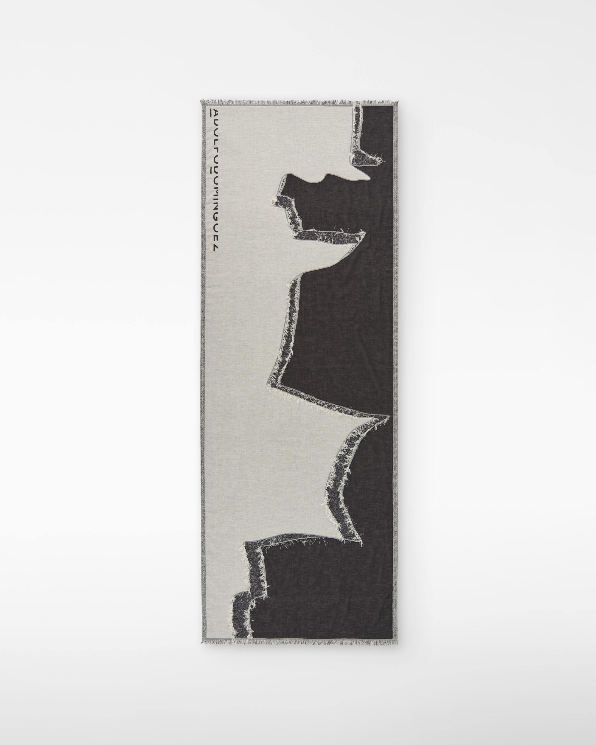 Imagen 1 de Chal de mujer bicolor con recortes jacquard - Gris / Negro Gris / Negro