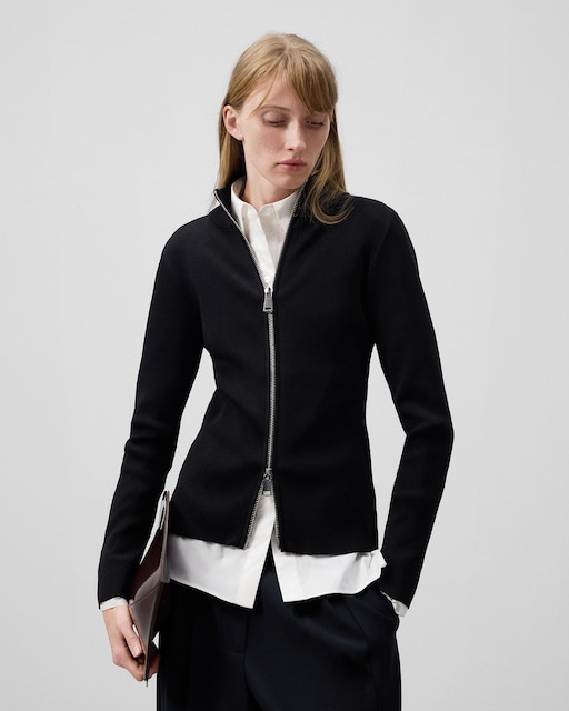 Imagen 0 de Chaqueta de mujer de canalé con cremallera