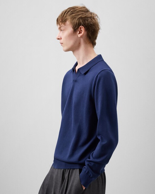 Imagen 0 de Jersey de hombre de punto con cuello solapa