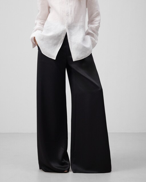 De Vestir Pantalones Palazzo Azul Marino Adolfo Dominguez