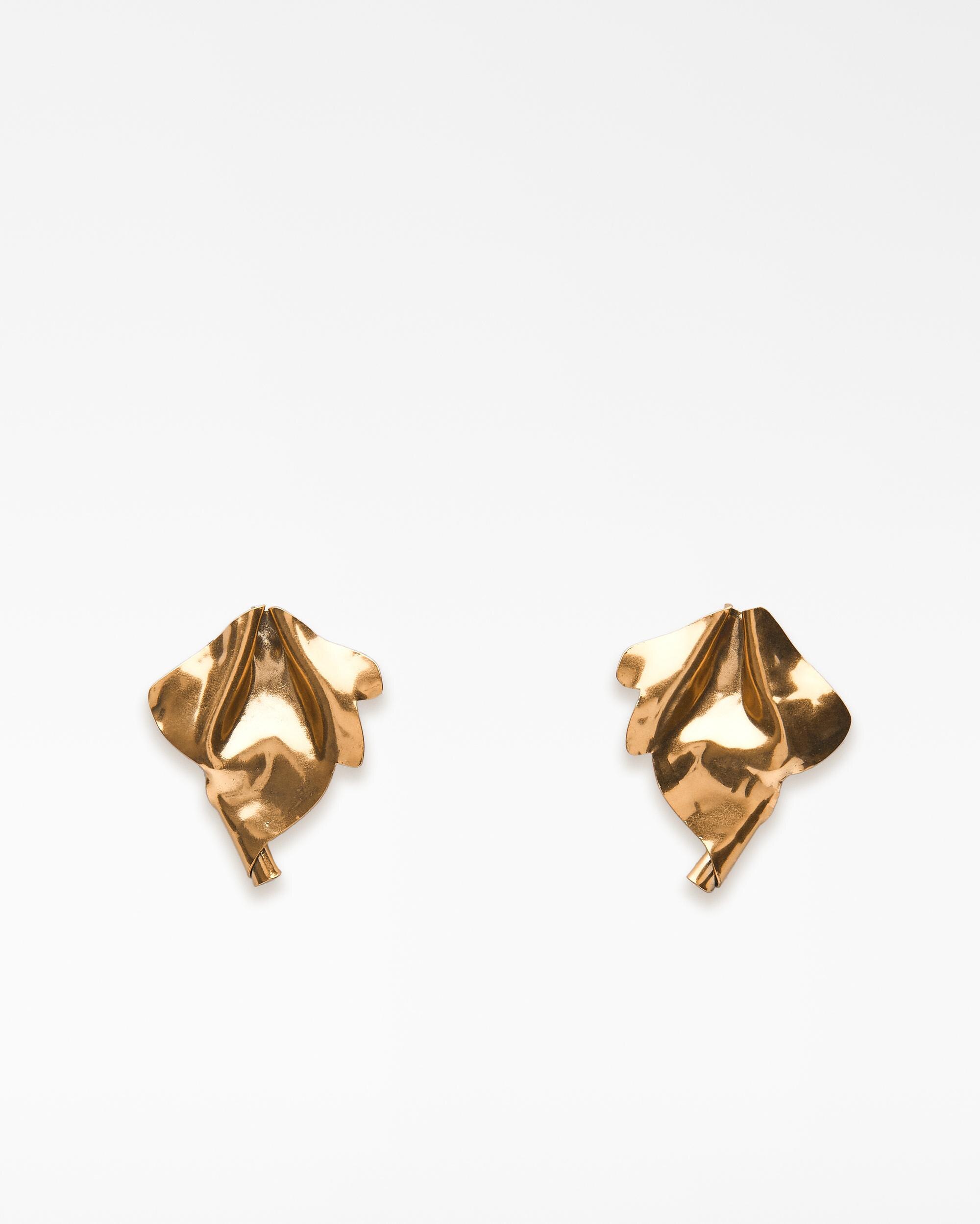 Pendientes grandes en relieve - Adolfo Dominguez - Oro Oro-1