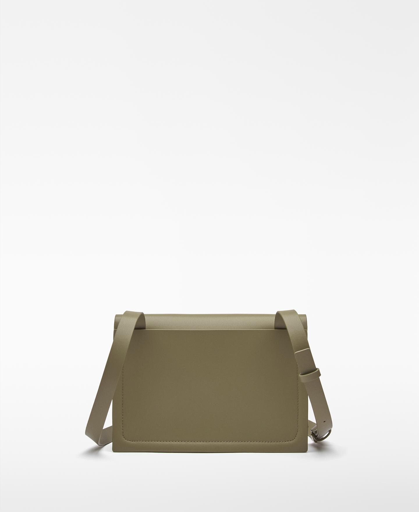 Bandolera de mujer rectangular pequeña en piel - Adolfo Dominguez - Verde claro Verde claro-2
