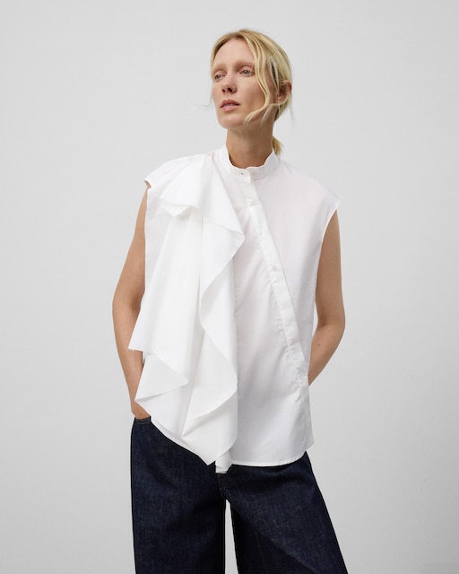 Imagen 0 de Blusa de mujer en algodón con volantes