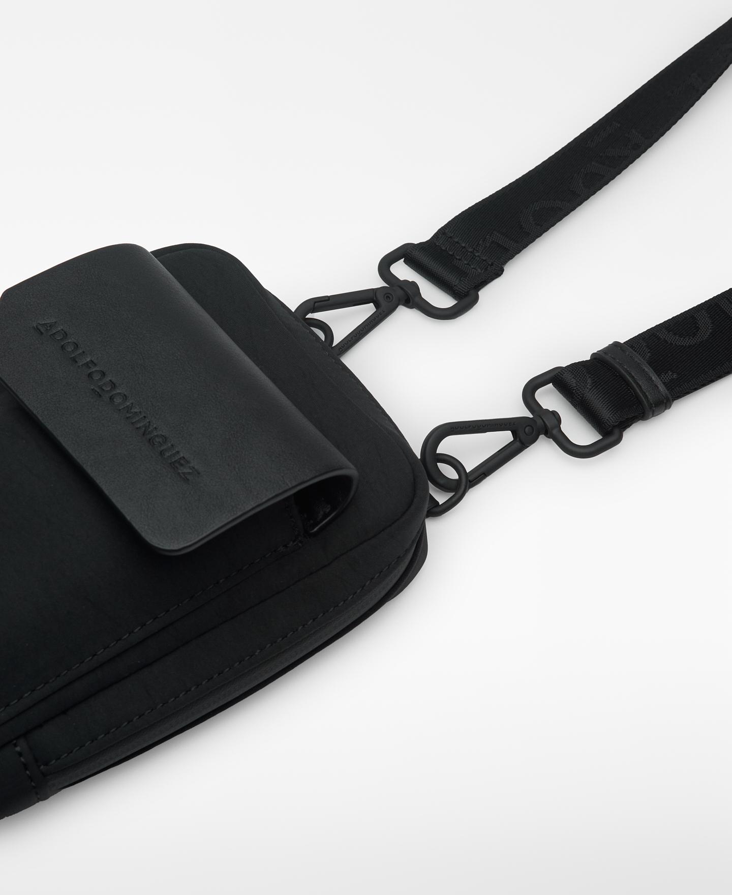 Bandolera de hombre portamóvil con cierre de cremallera waterproof - Adolfo Dominguez - Negro Negro-3