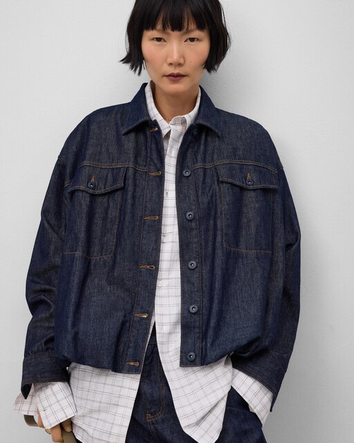 Imagen 0 de Cazadora de mujer tipo bómber denim en algodón