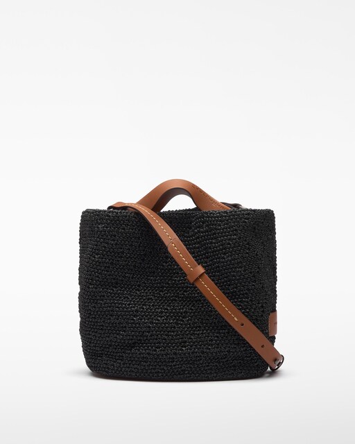 Imagen 0 de Bolso de mano de mujer mediano con textura rafia