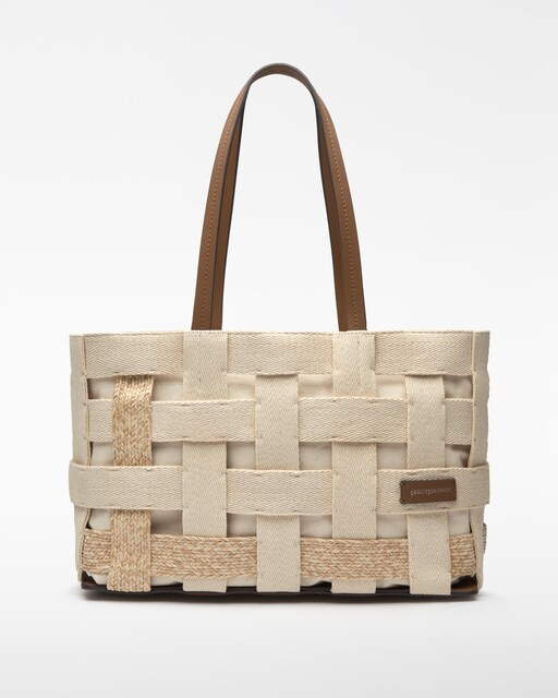 Imagen 0 de Bolso de hombro de mujer tipo shopper Horizonte en algodón