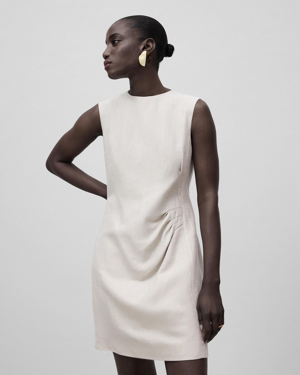 Vestido Asimetrico Zara Vestido Lino Drapeado Vestido Drapeado