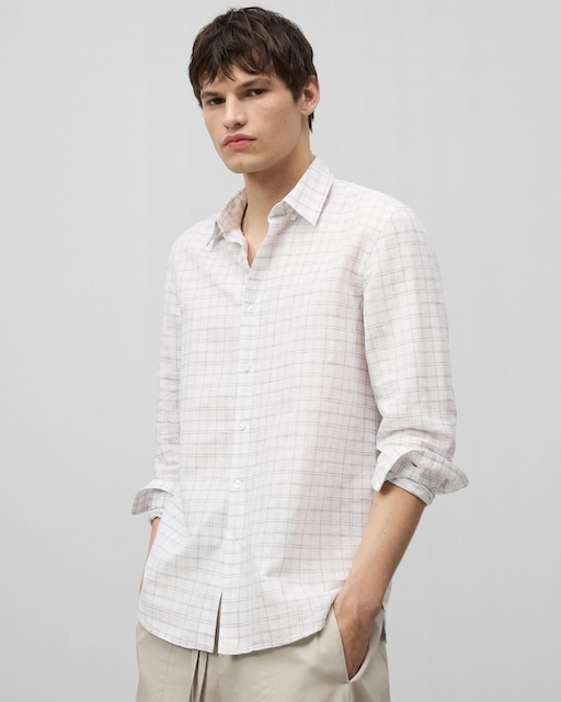 Imagen 0 de Camisa de hombre de cuadros en lino
