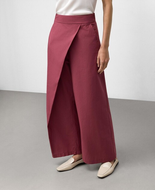 Imagen 0 de Pantalón ancho de mujer de algodón tipo pareo