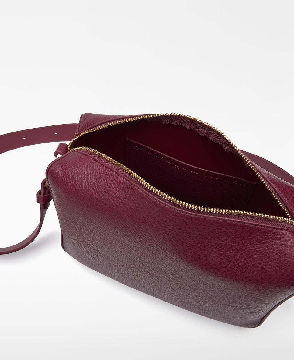 Bandolera Bolso Granate Adolfo Dominguez Bandolera De Mujer