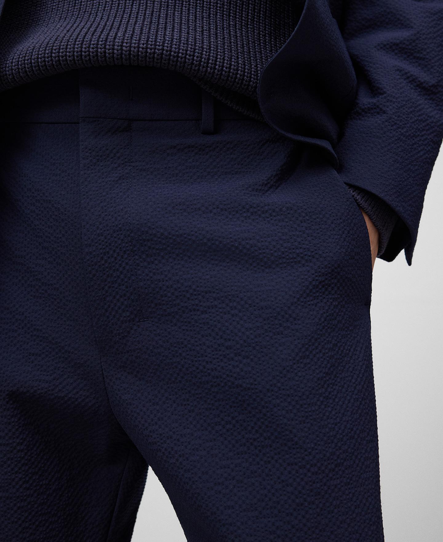 Pantalón de vestir de hombre corte slim - Adolfo Dominguez - Azul marino Azul marino-4