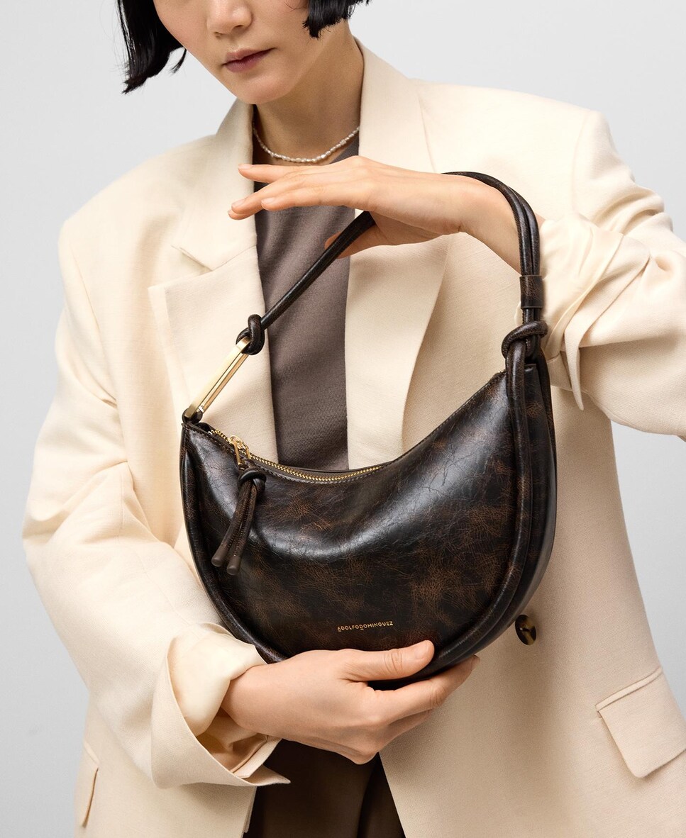 Hombro Bolso De Piel Adolfo Dominguez Bolso De Hombro Luna