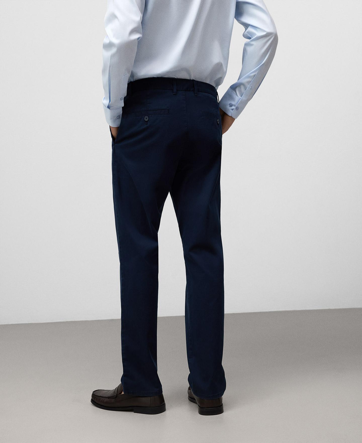 Imagen 3 de Pantalón de hombre chino regular fit - Adolfo Dominguez - Azul marino Azul marino