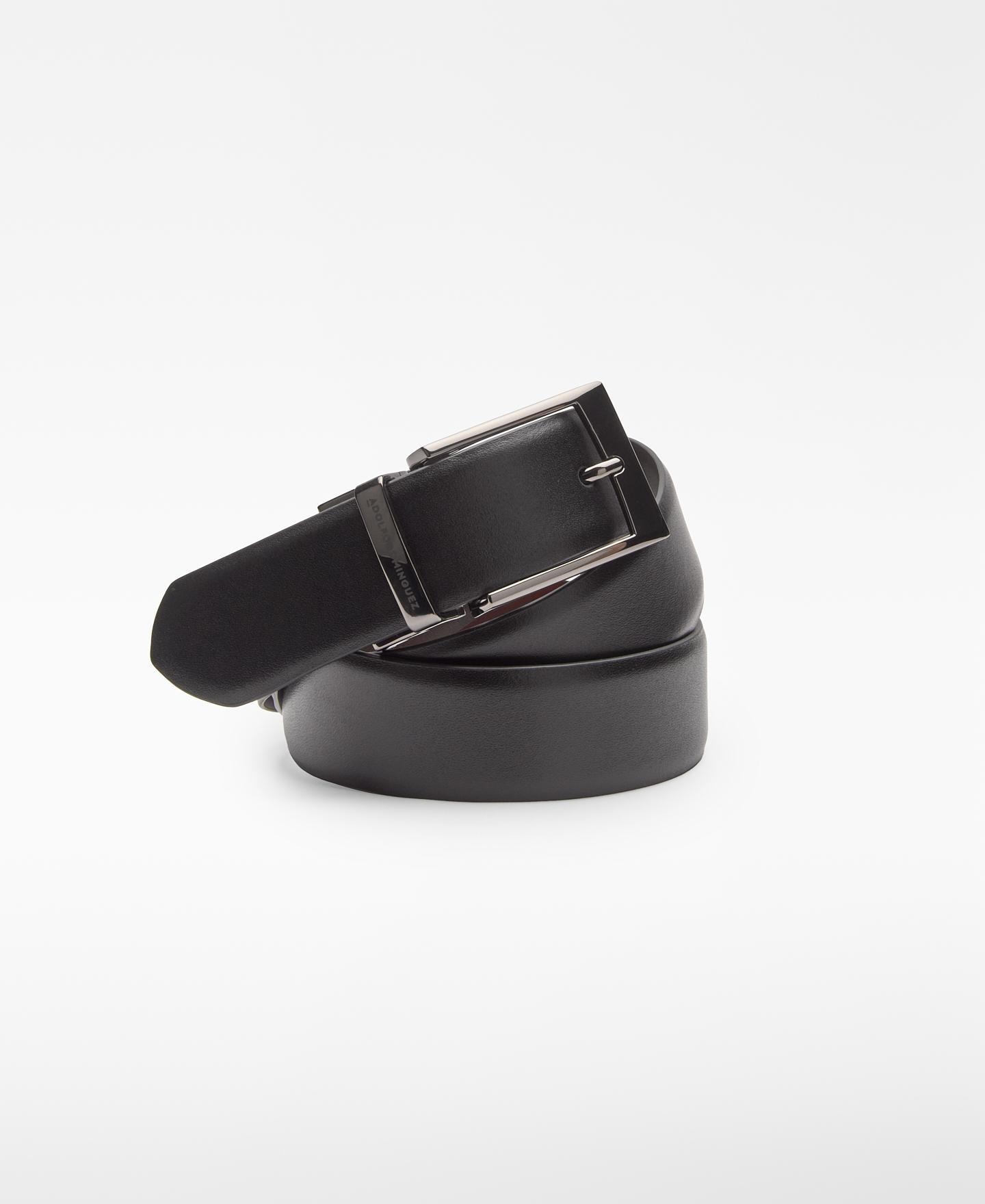 Cinturón de hombre reversible de piel - Adolfo Dominguez - Negro Negro-4