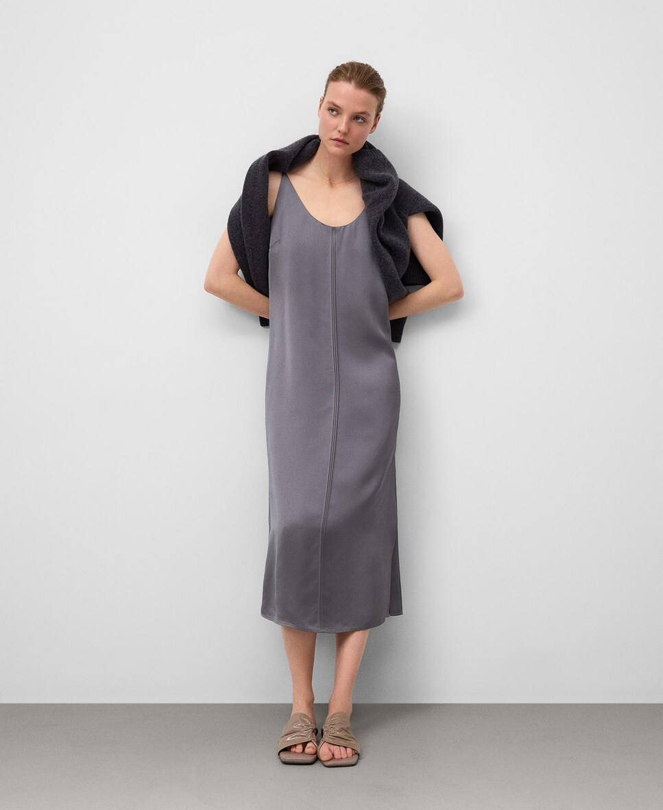 Vestido lencero de tirantes 36 Gris