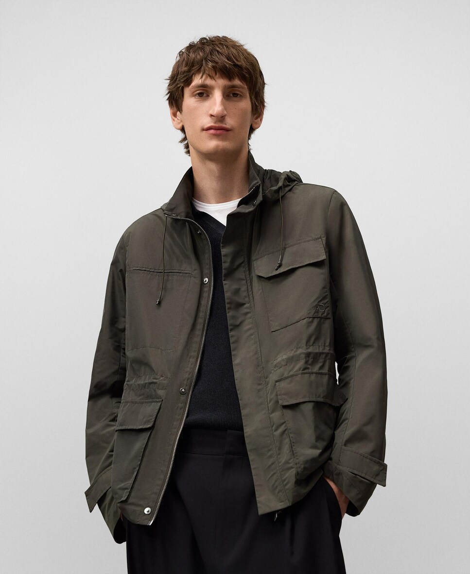 Chaqueta de hombre sahariana de nailon XXL Verde oscuro