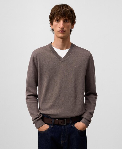 Imagen 0 de Jersey de hombre regular fit con cuello pico