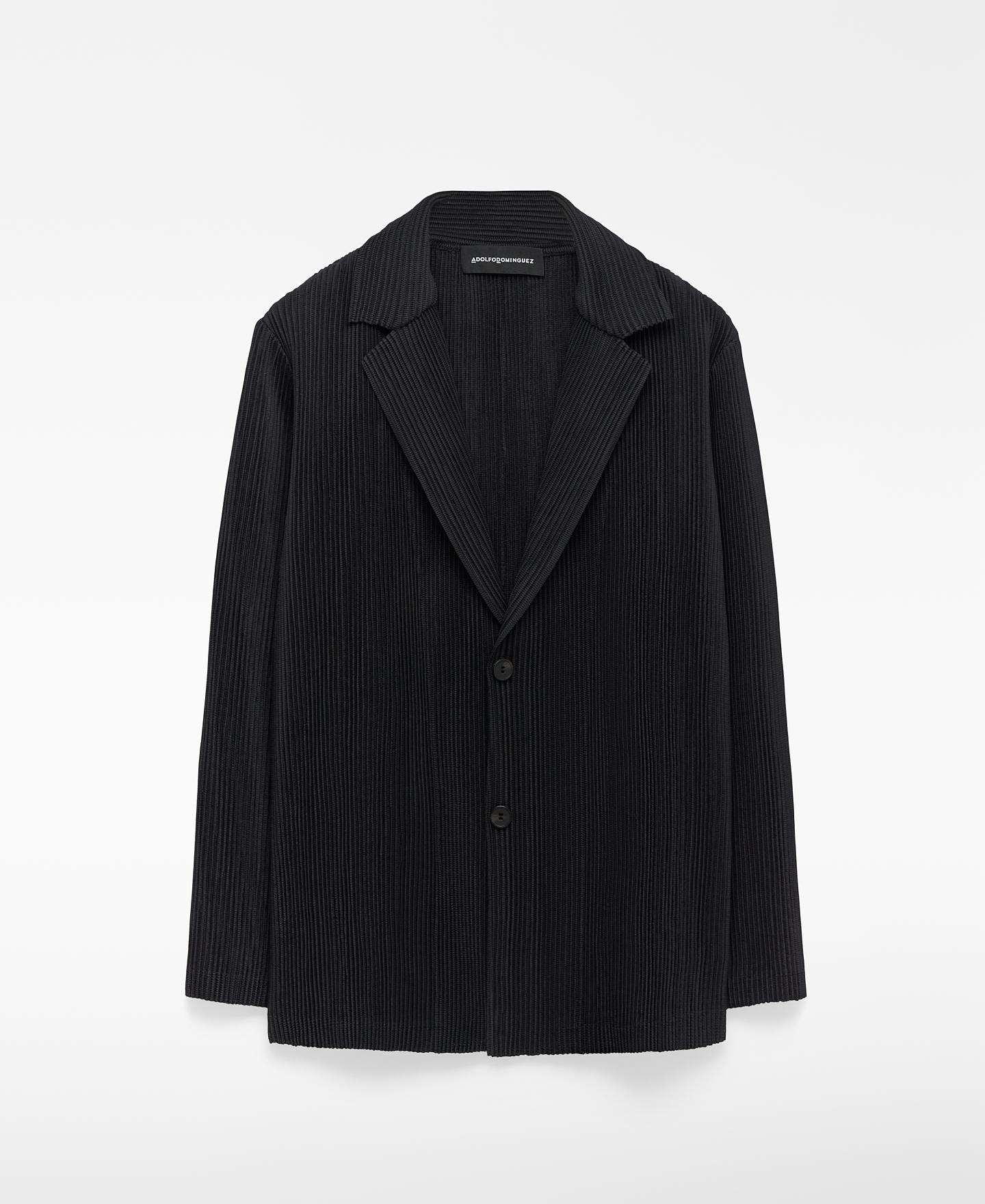 Blazer de hombre en tejido crinkle de botones - Adolfo Dominguez - Negro Negro-5