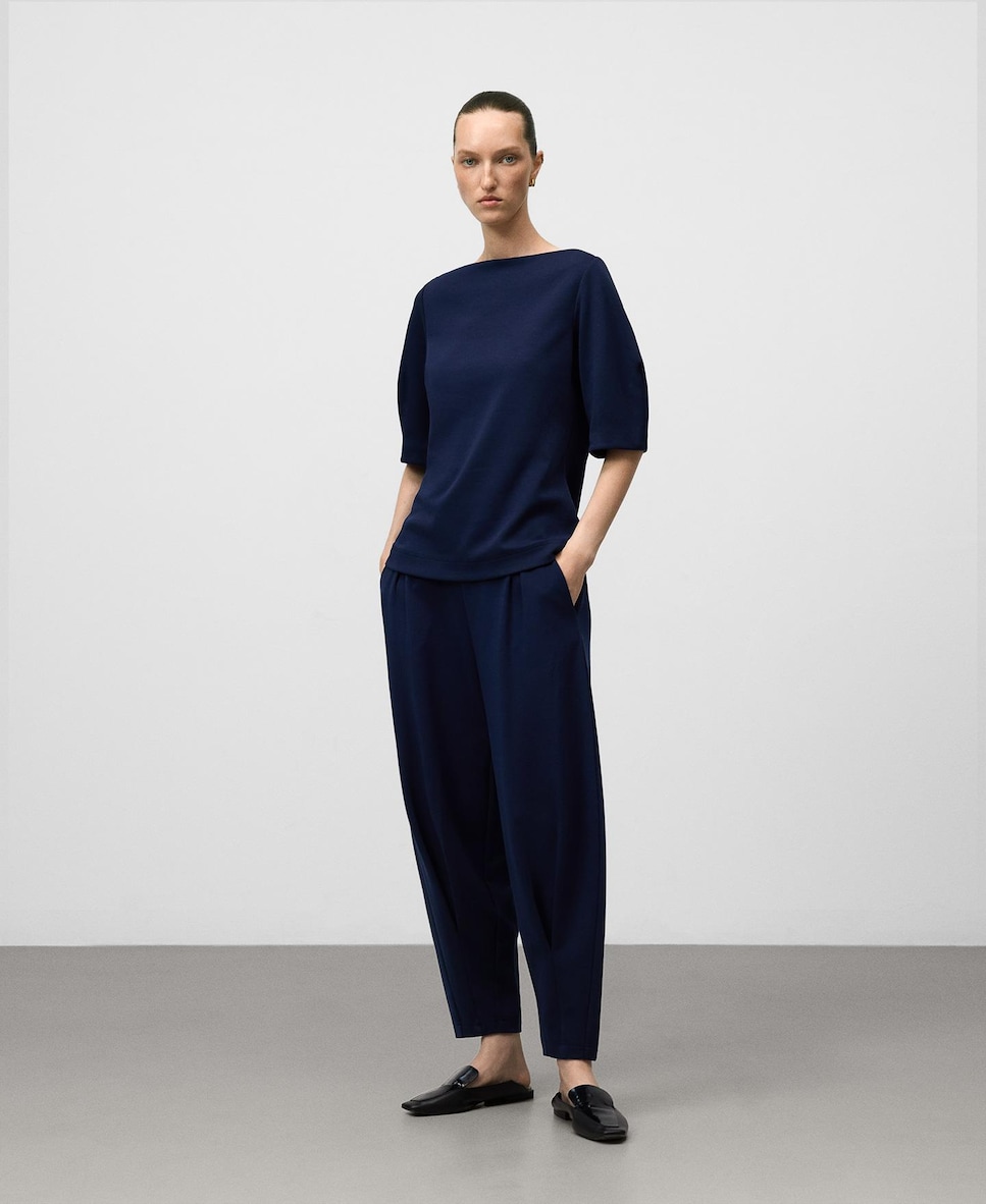 Pantalón jogger de mujer con pierna redondeada en azul 34/XS Azul marino