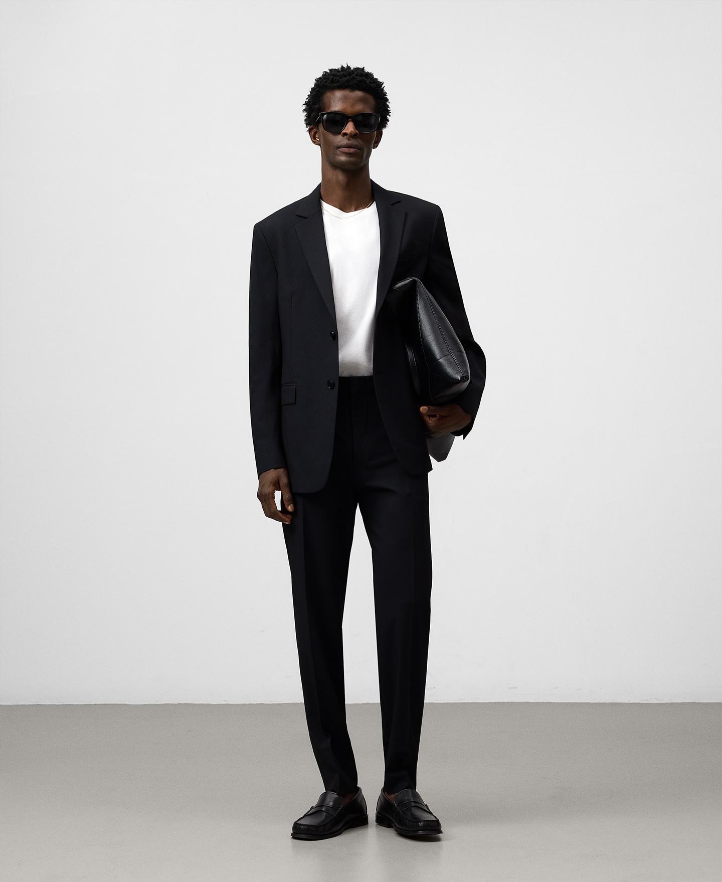 Blazer de hombre sastre slim fit - Adolfo Dominguez - Negro Negro-2