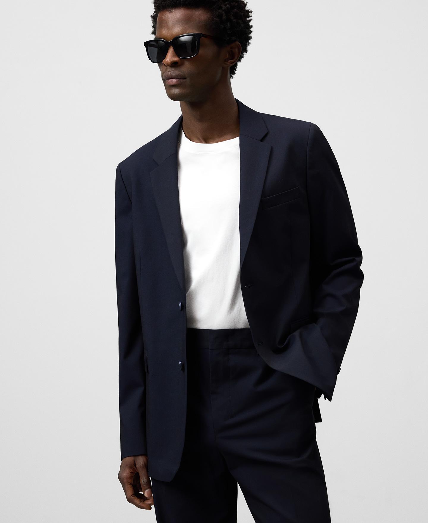 Blazer de hombre sastre regular fit - Adolfo Dominguez - Azul marino Azul marino-1