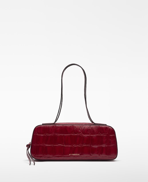 Imagen 0 de Bolso de hombro de mujer tipo bowling de piel Mica