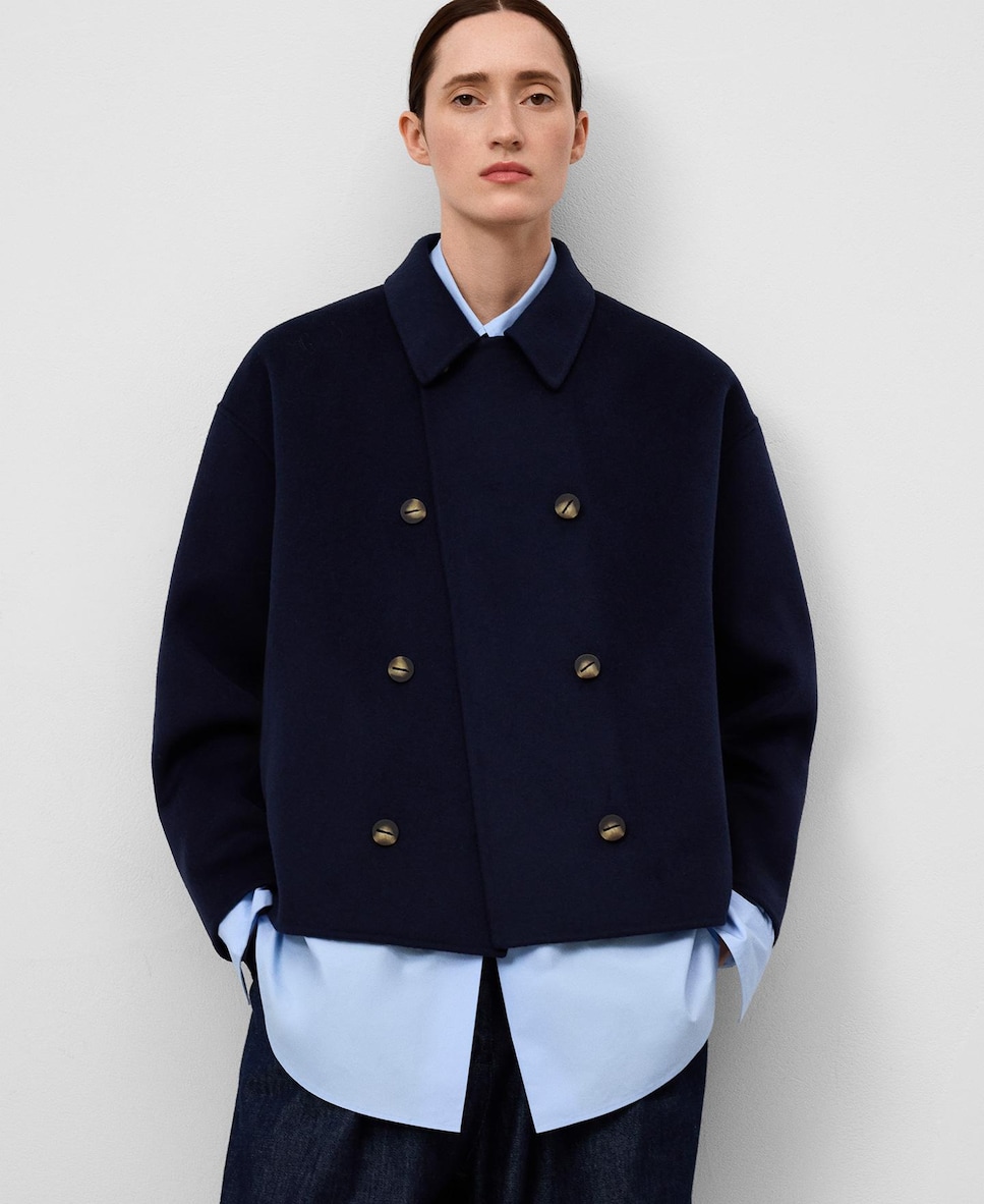 Abrigo Paño Abrigo Blanco Adolfo Dominguez Abrigo De Paño De Mujer