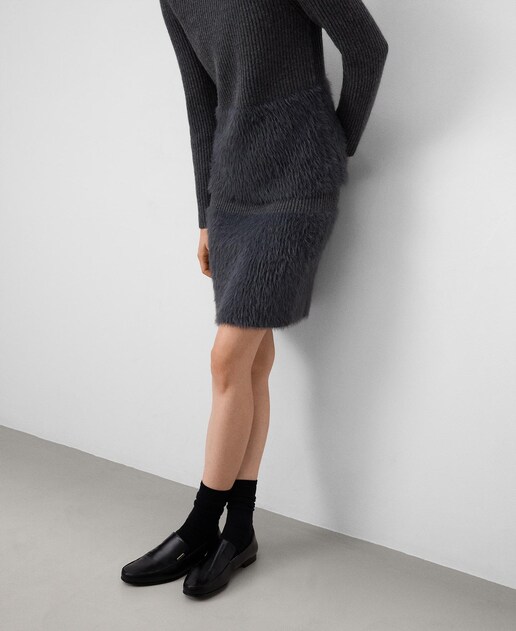 Imagen 0 de Falda de punto con efecto pelo