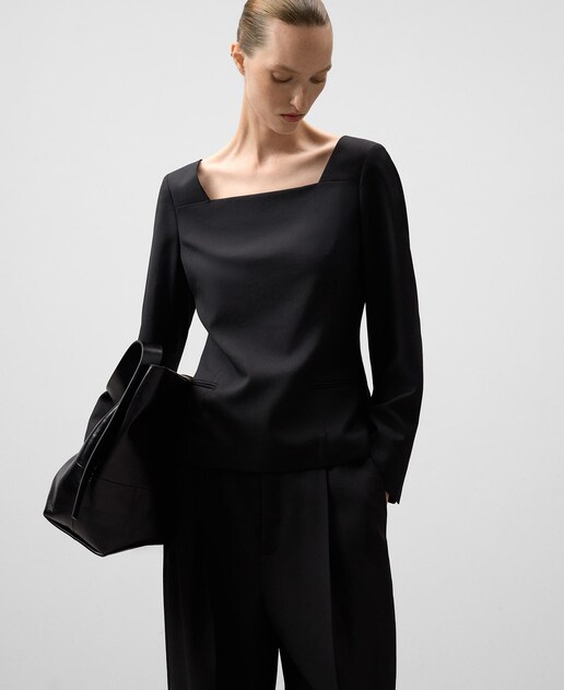 Imagen 0 de Top de mujer sastre con escote cuadrado