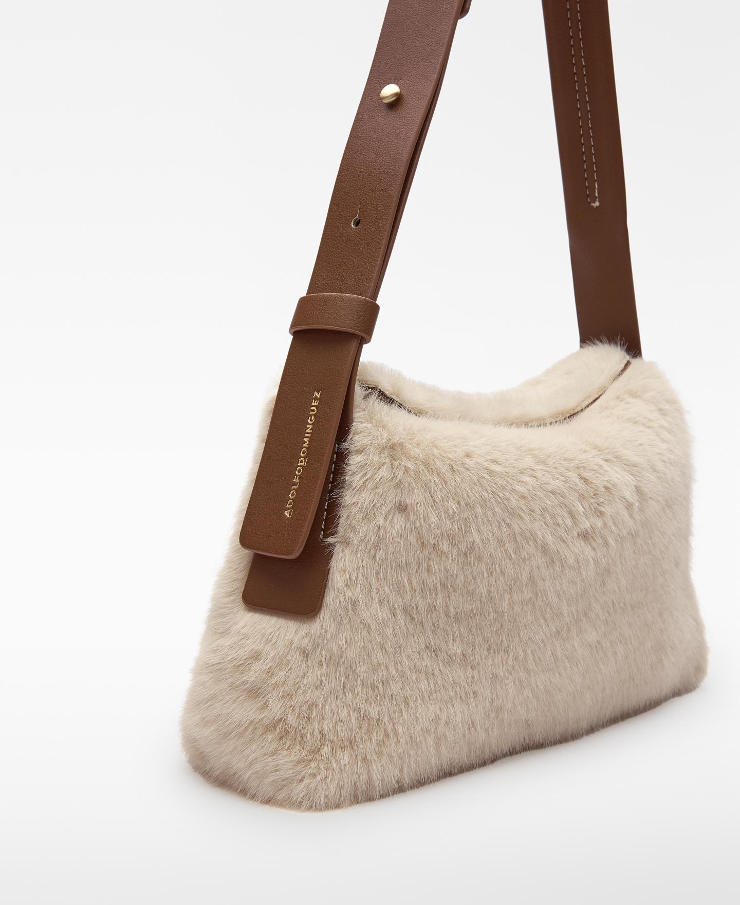 Bolso de hombro Mica con efecto pelo - Adolfo Dominguez - Lana Lana-6
