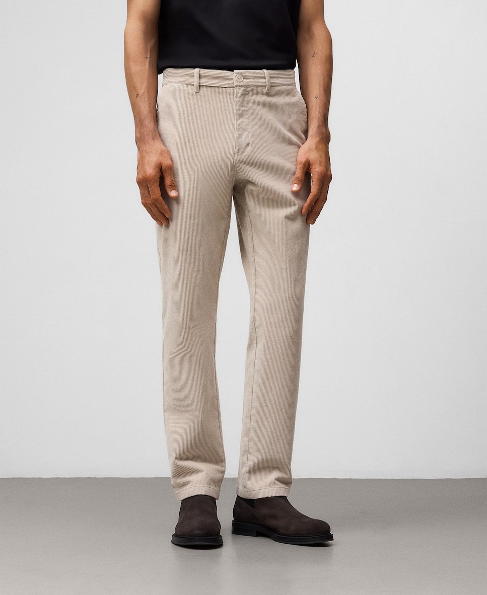 Pantalón de pana de hombre tipo chino regular fit 38 Natural