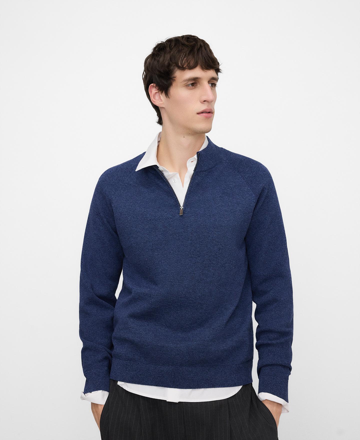 Adolfo Dominguez - Jersey de hombre de cuello perkins con cremallera.