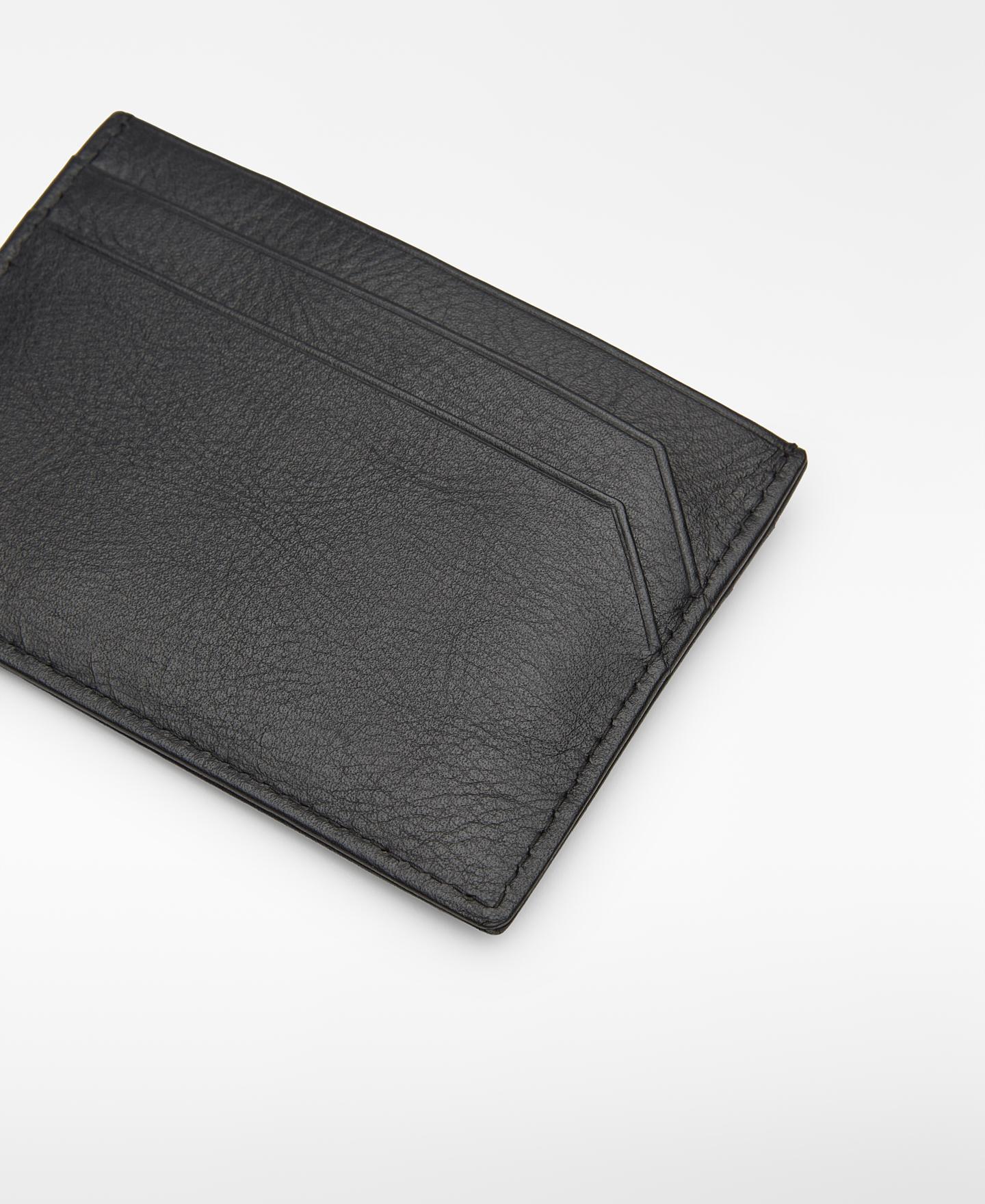 Cartera de hombre tarjetero de piel - Adolfo Dominguez - Negro Negro-2