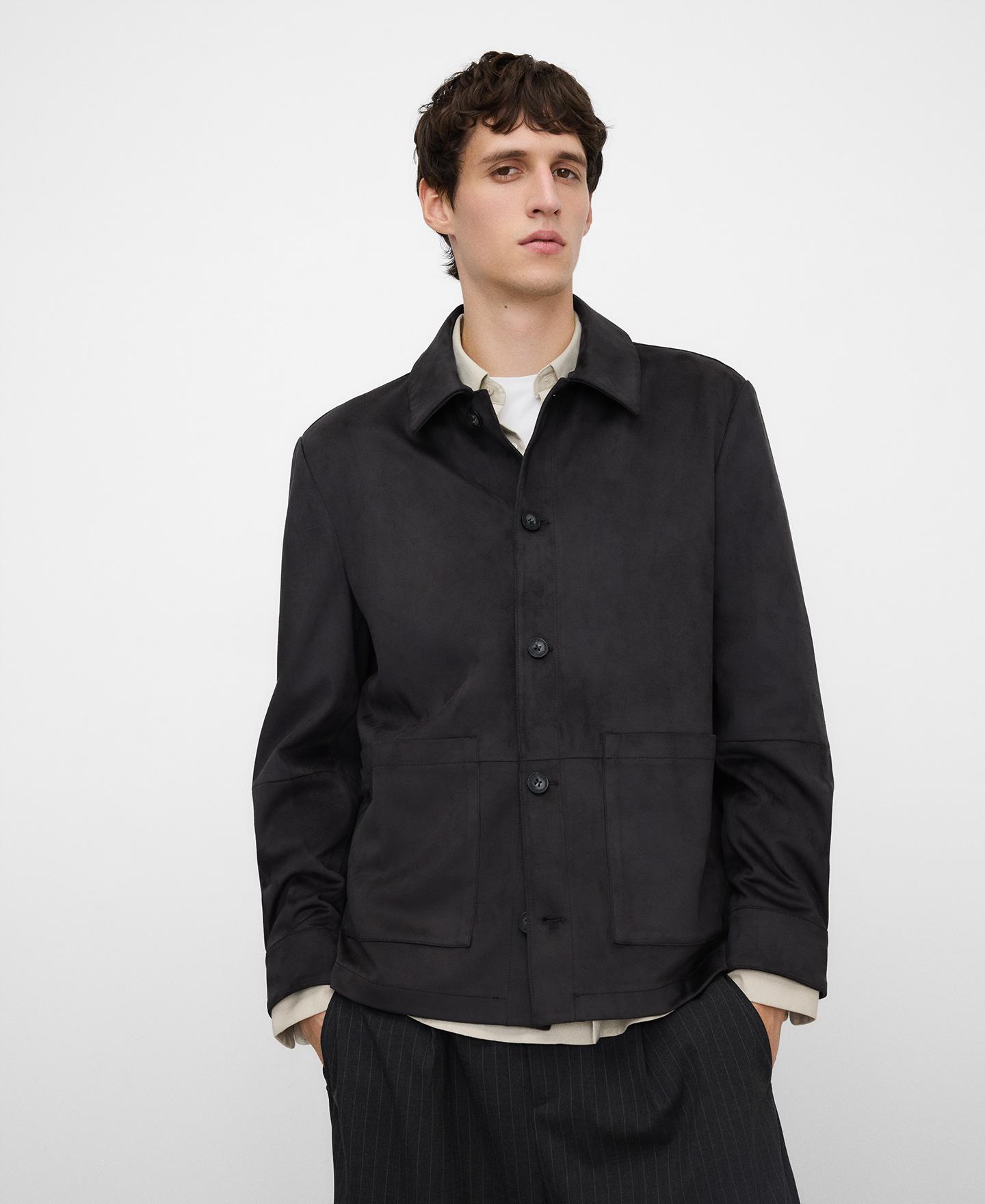 Sobrecamisa de hombre de antelina regular fit