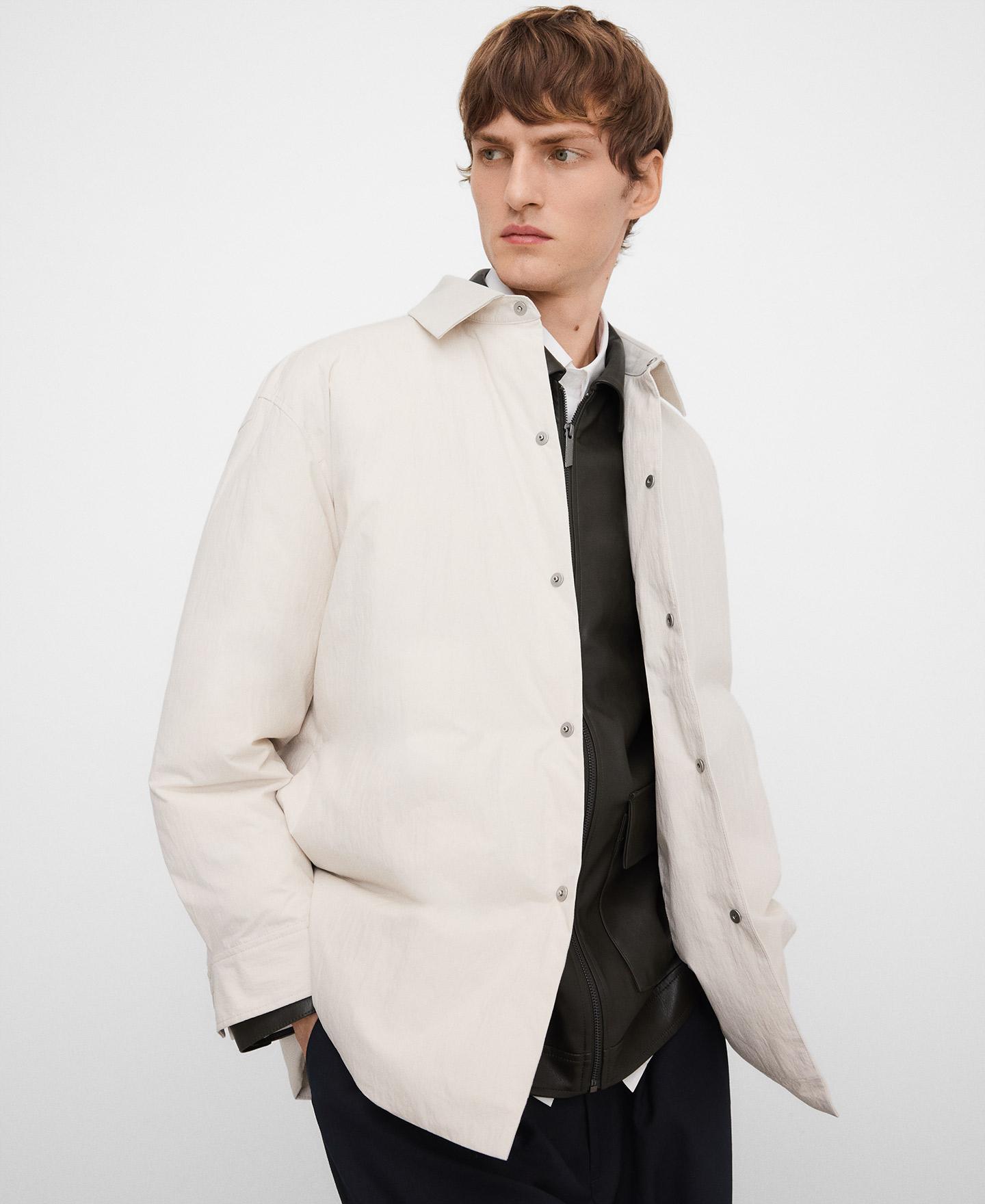 Sobrecamisa de hombre acolchada con cuello italiano