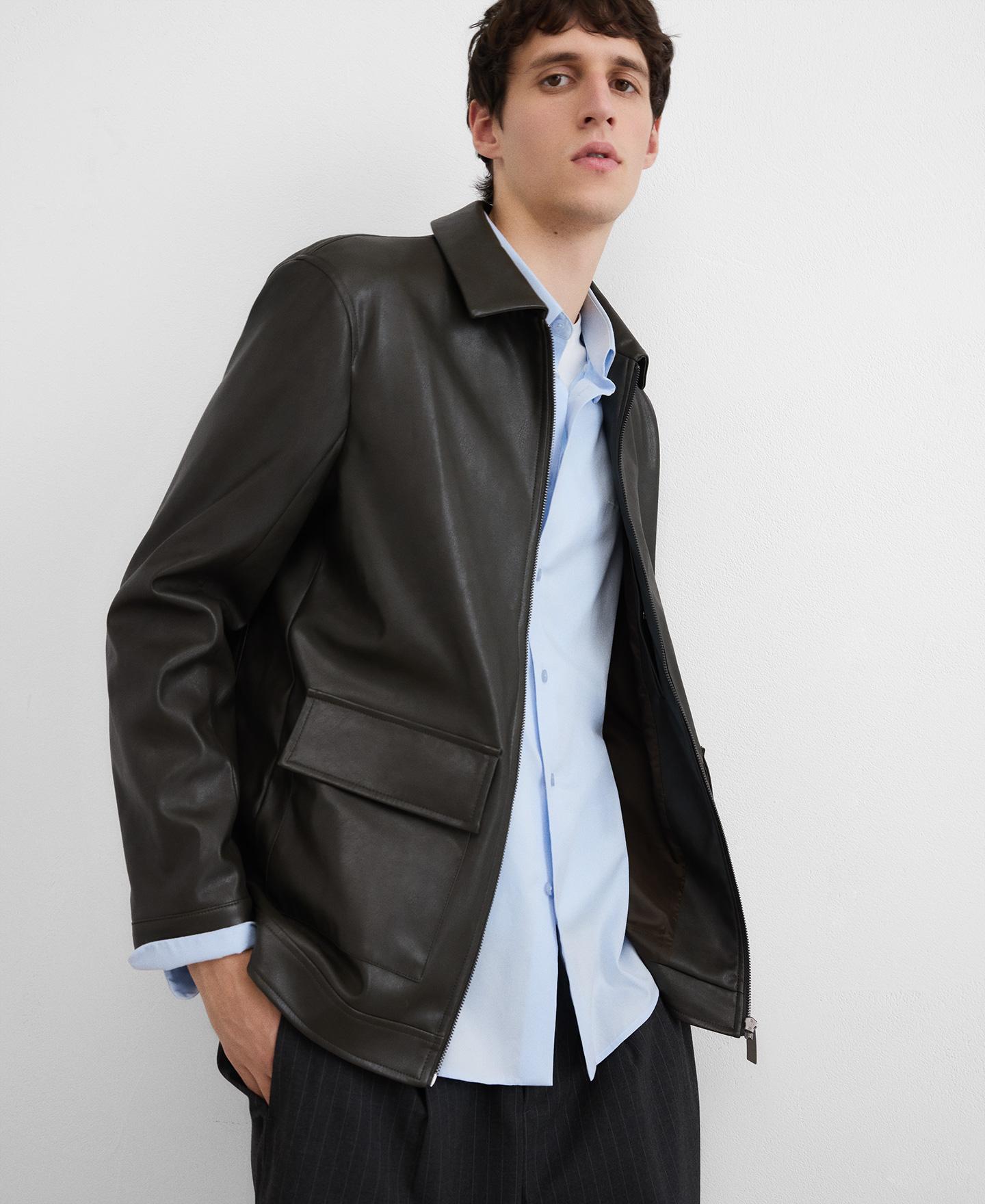 Imagen 0 de Chaqueta de hombre regular fit en Piel No Piel Kaki