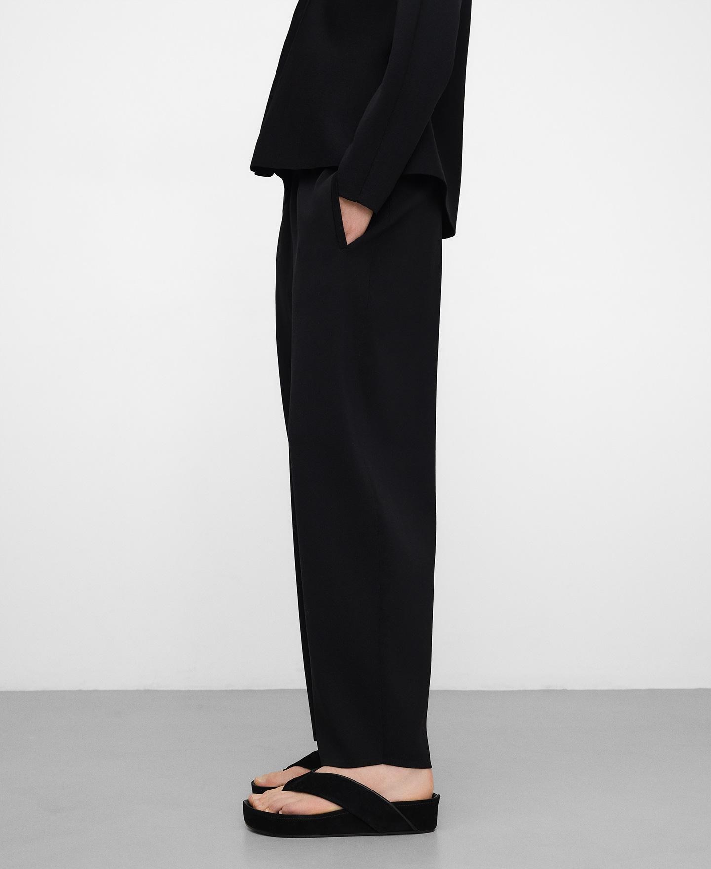 Adolfo Dominguez - Pantalones anchos de mujer barrel fit en punto.