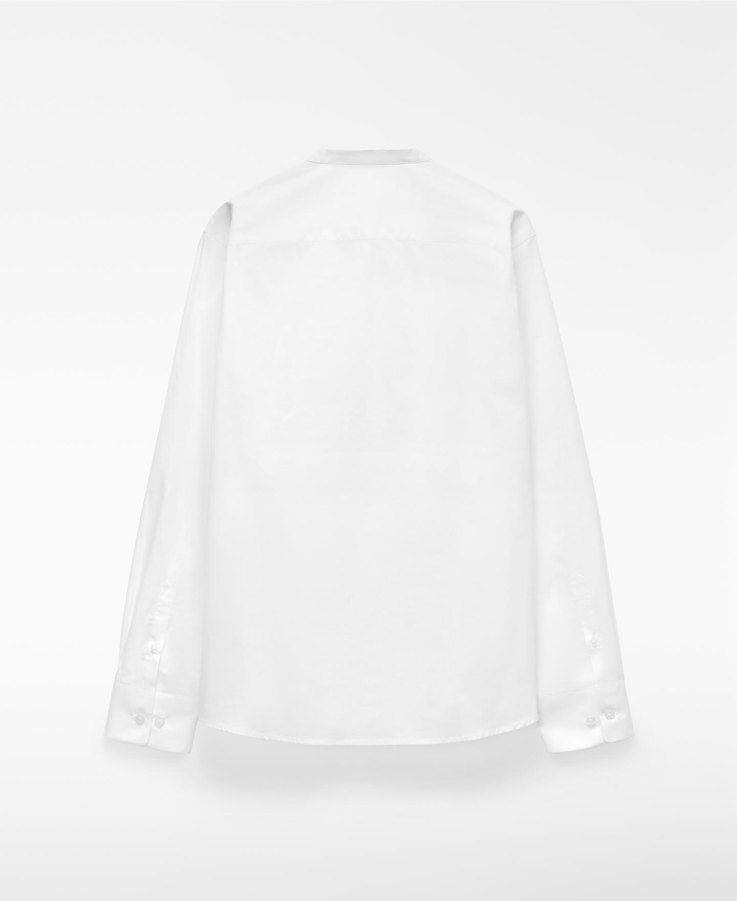 Camisa de hombre de algodón con cuello mao - Adolfo Dominguez - Blanco Blanco-5